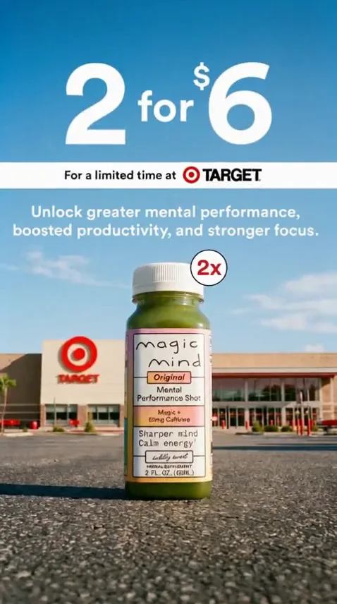 Hand-held animated ad still: Hand places it. A real hand sets the product down.
